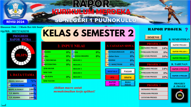 Aplikasi Rapor Kelas 6 Semester 2 Kurikulum Merdeka Revisi 2024 ...